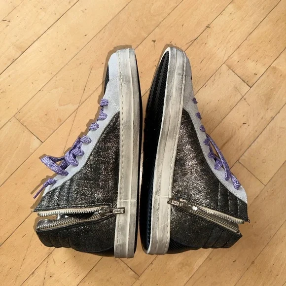 Like new P448 Hi Top glitter platform sneaker, 38/8   CB2322 - Picture 3 of 10